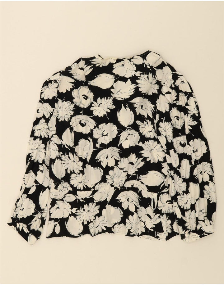 CANDA Womens 3/4 Sleeve 1 Button Blazer Jacket EU 42 Large Black Floral Vintage Canda and Second-Hand Canda from Messina Hembry 