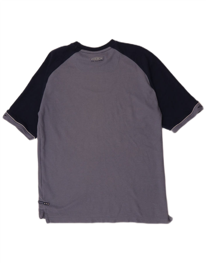 Umbro Mens T-Shirt Top Large Blue Colourblock Polyester
