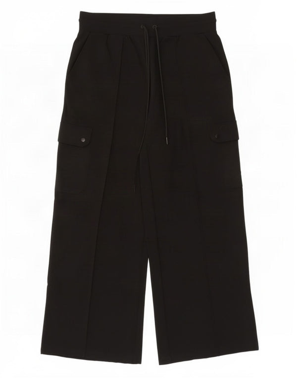 Marks & Spencer Womens Cargo Tracksuit Trousers UK 14 Large Black Viscose