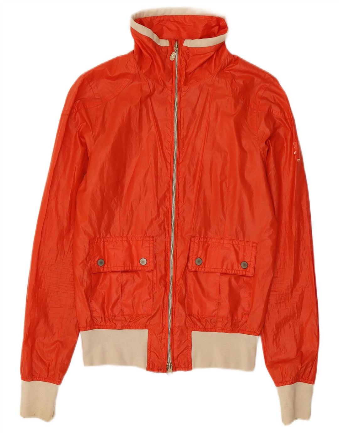 Belstaff Womens Bomber Jacket IT 40 Small Orange Colourblock Polyester
