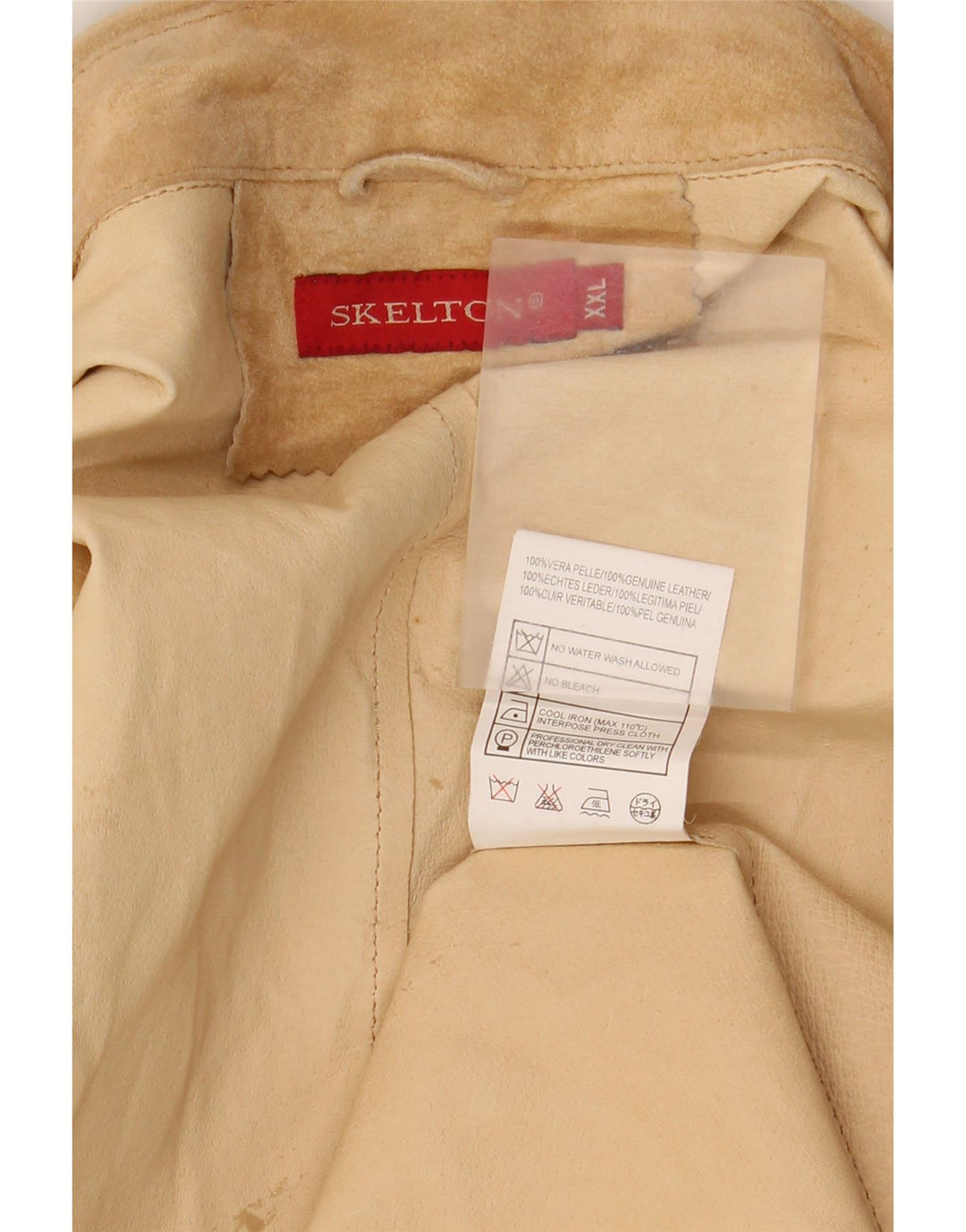 VINTAGE Mens 3 Button Suede Blazer Jacket UK 44 2XL Beige Leather