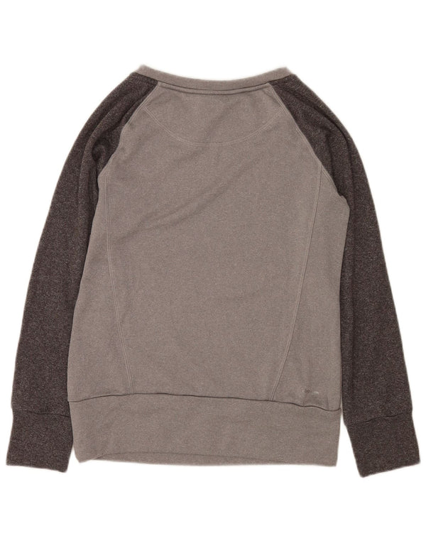 Adidas Womens Climawarm Sweatshirt Jumper UK 8/10 Small Grey Colourblock