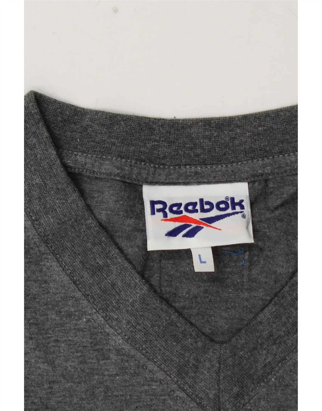 REEBOK Mens T-Shirt Top Large Grey Cotton