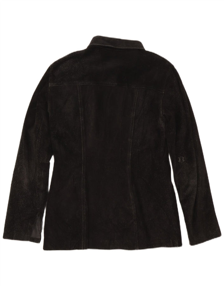 Vintage Womens Overshirt Suede Shirt IT 46 Large Black