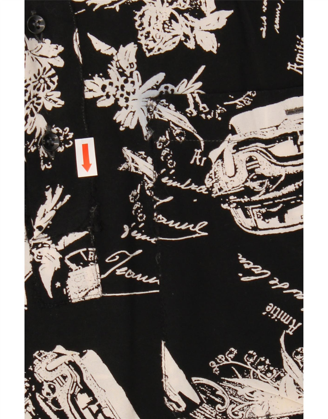 VINTAGE Mens Graphic Pullover Shirt Medium Black