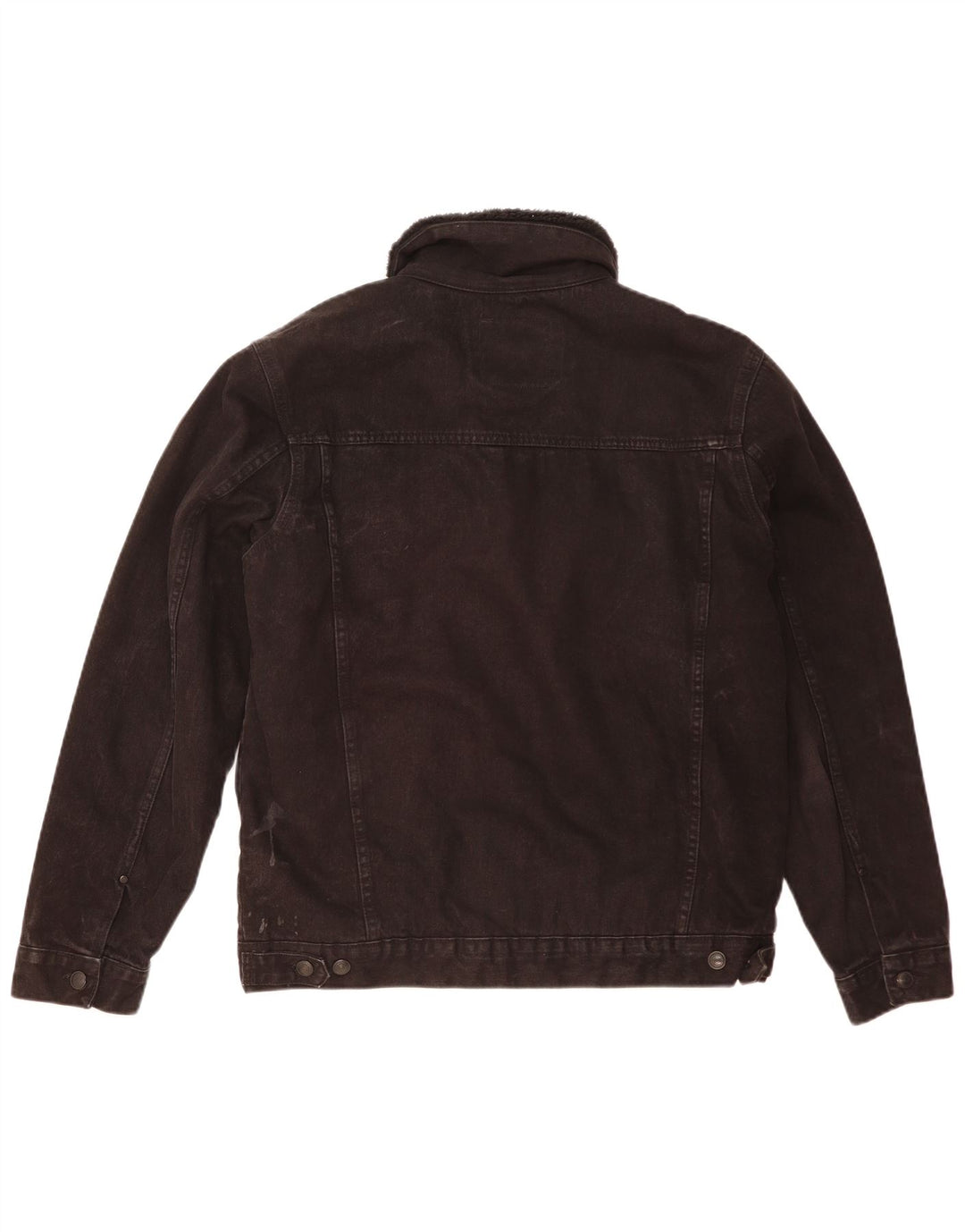 Zara Mens Denim Sherpa Jacket UK 42 XL Black Polyester