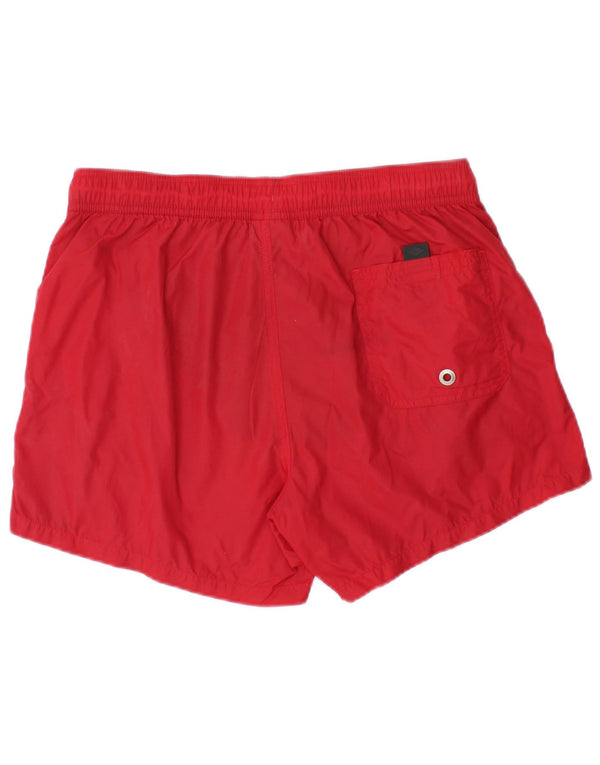 Bear Mens Swimming Shorts Medium Red Colourblock Nylon