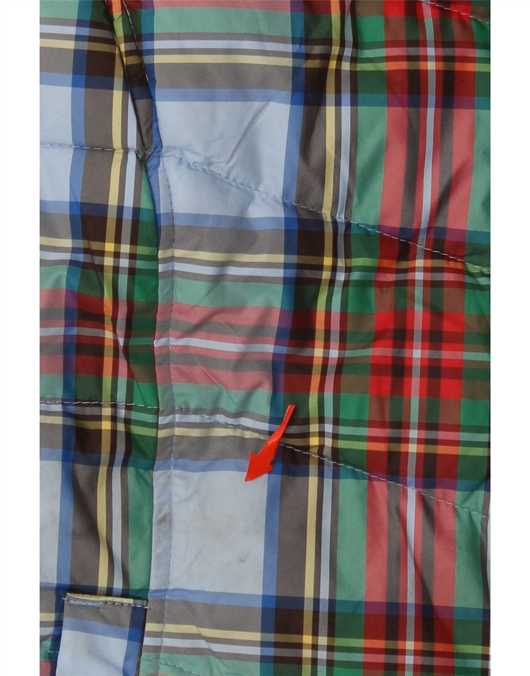 LANDS END Womens Padded Gilet UK 10 Small Multicoloured Check Polyester