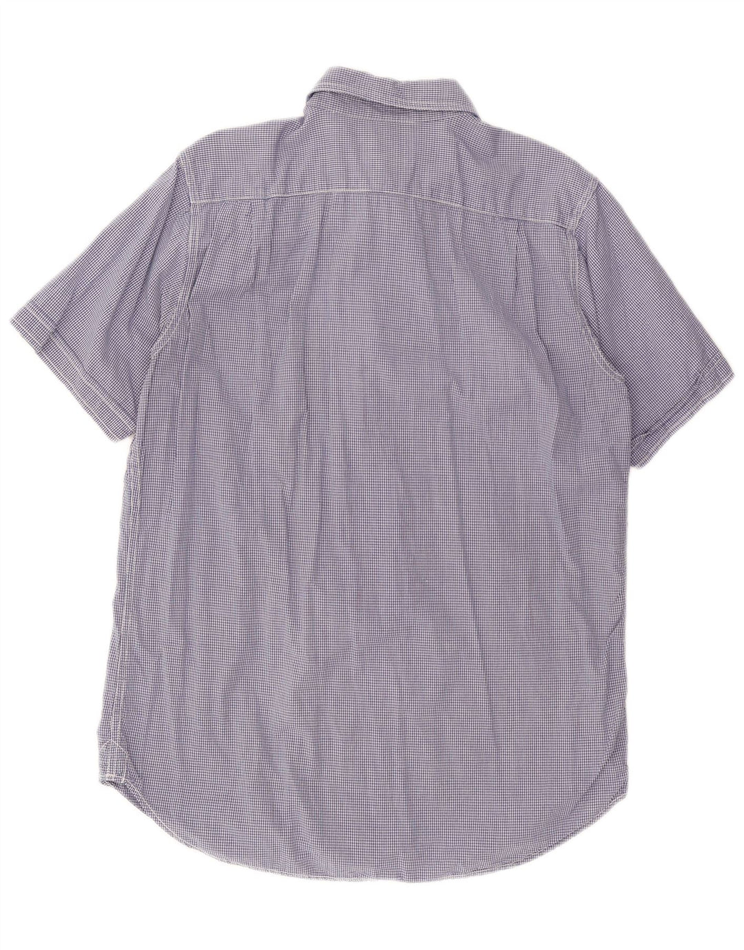 WOOLRICH Mens Short Sleeve Shirt XL Navy Blue Gingham