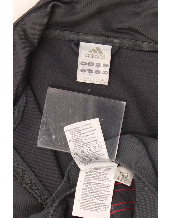 ADIDAS Womens Climalite Tracksuit Top Jacket UK 12 Medium Grey Polyamide