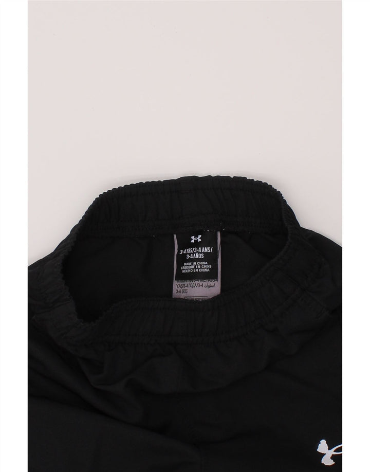 UNDER ARMOUR Boys Graphic Tracksuit Trousers Joggers 3-4 Years  Black