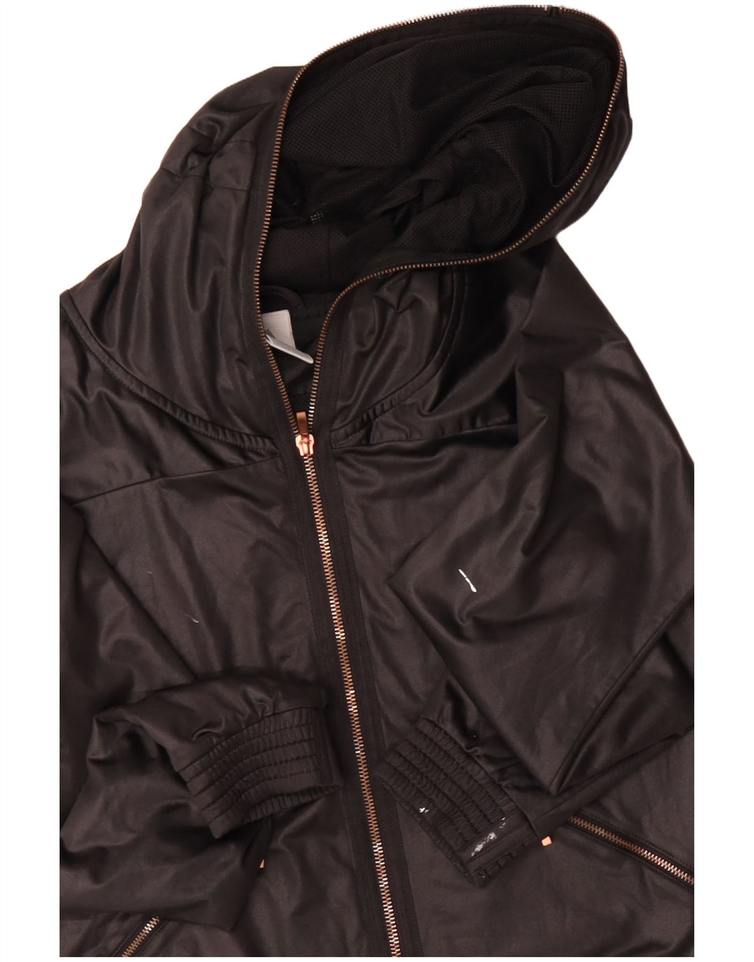 ADIDAS Womens Hooded Rain Jacket UK 10 Small Black Polyester