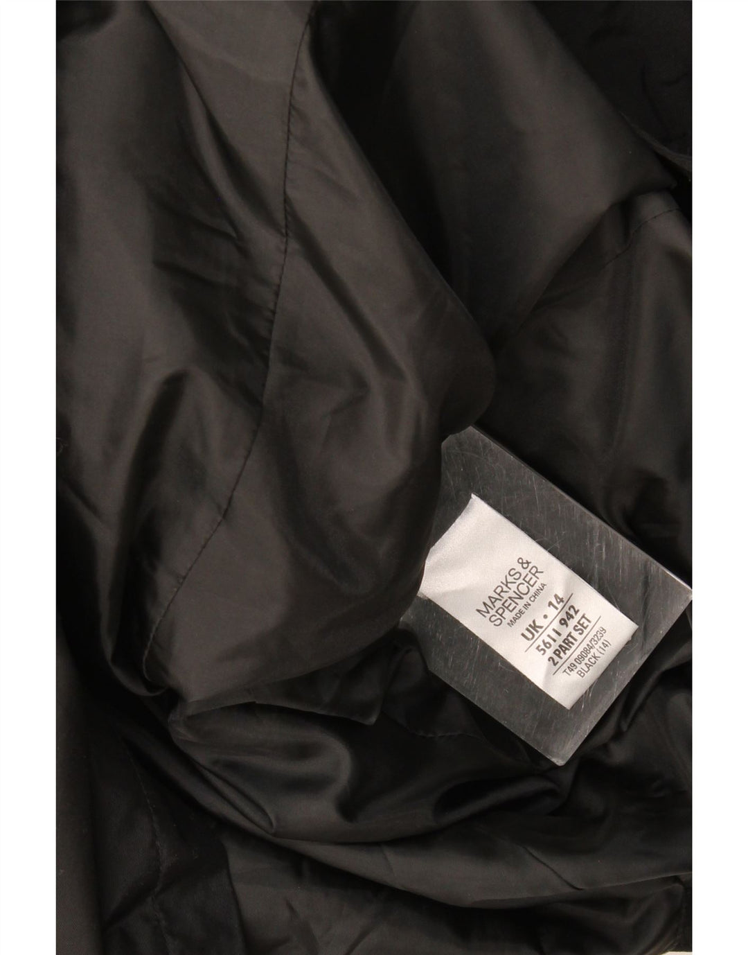 Marks & Spencer Womens Trench Coat UK 14 Large Black Polyester