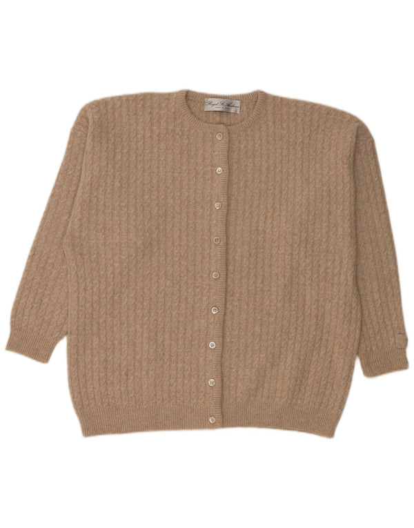 ST. ANDREWS Womens Cardigan Sweater UK 18 XL Beige Angora