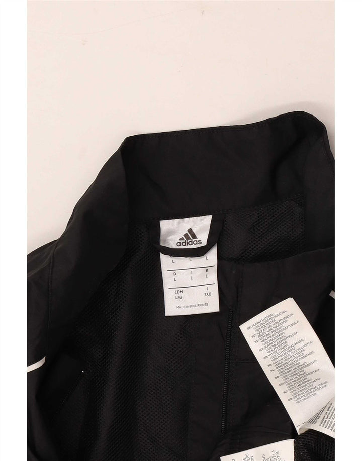Adidas Mens Clima Proof Graphic Zip Neck Pullover Tracksuit Top Large Black