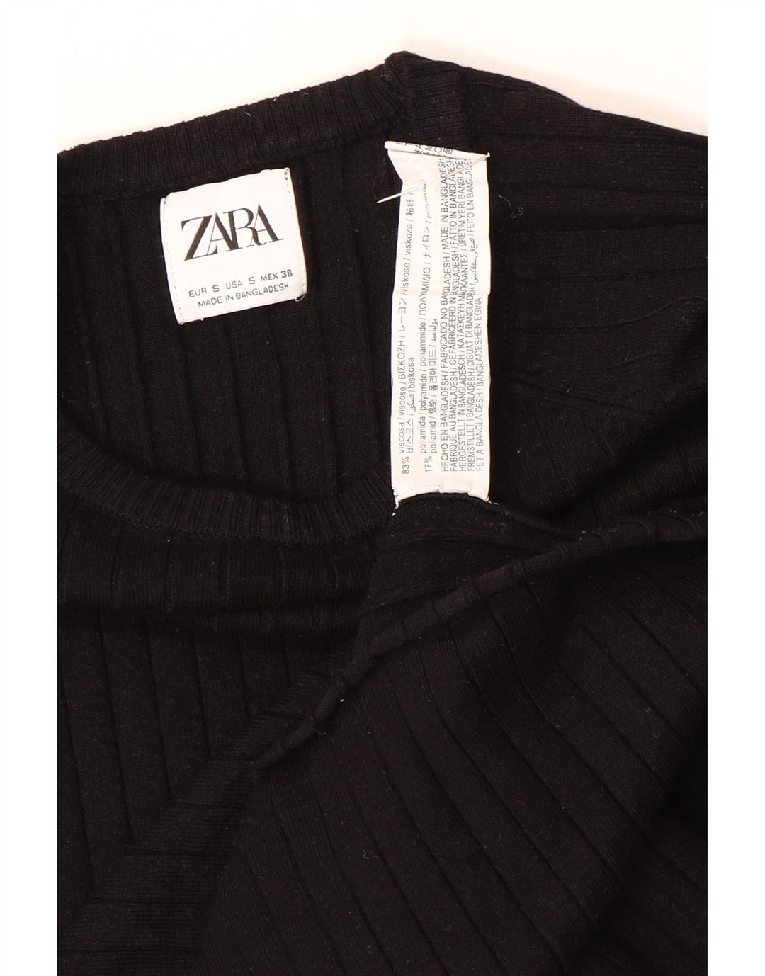 Zara Mens Boat Neck Jumper Sweater Small Black Viscose