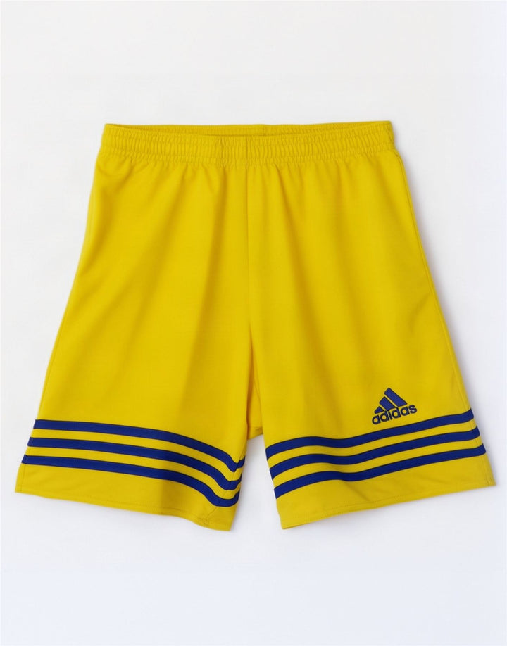 Adidas Mens Climalite Sport Shorts Small Yellow Polyester
