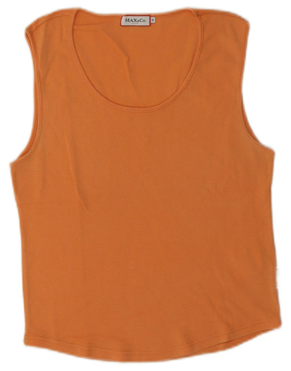 Max & Co. Womens Crop Vest Top UK 12 Medium Orange Cotton