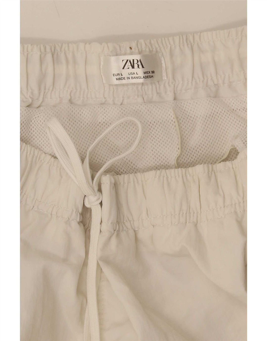 Zara Mens Swimming Shorts Large White Polyester