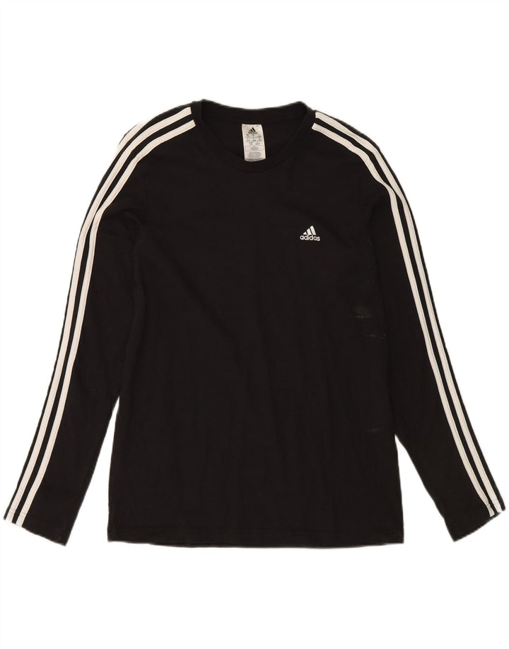 ADIDAS Womens Top Long Sleeve UK 16/18 Large Black Cotton