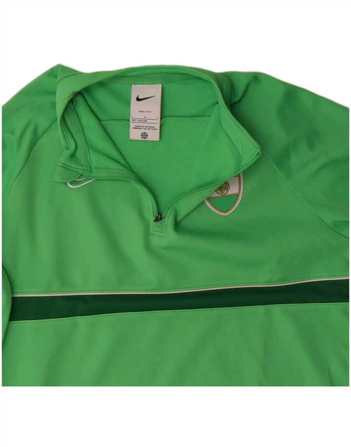 Nike Boys Alba Roma Zip Neck Pullover Tracksuit Top 12-13 Years Large Green