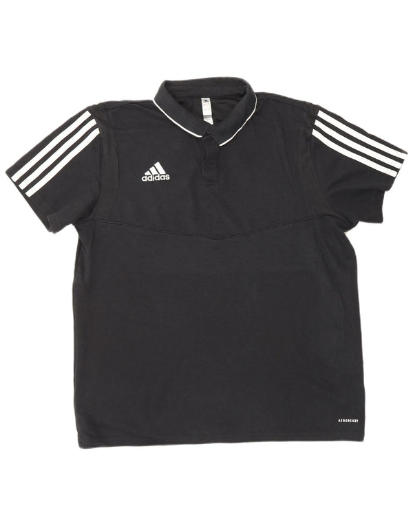 ADIDAS Mens Aeroready Polo Shirt Large Black Cotton