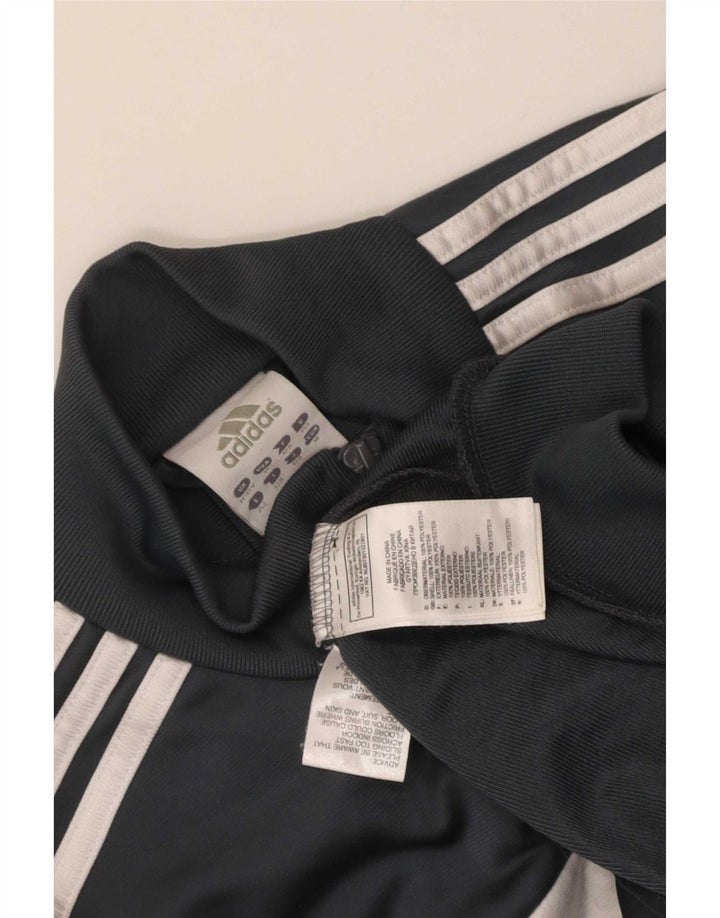 Adidas Boys Tracksuit Top Jacket 11-12 Years Grey Colourblock Polyester