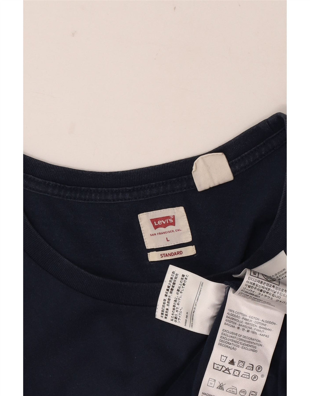 Levi's Mens Standard T-Shirt Top Large Navy Blue Cotton