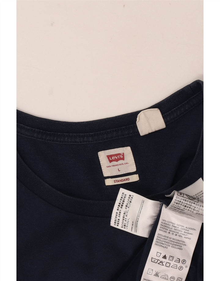 Levi's Mens Standard T-Shirt Top Large Navy Blue Cotton