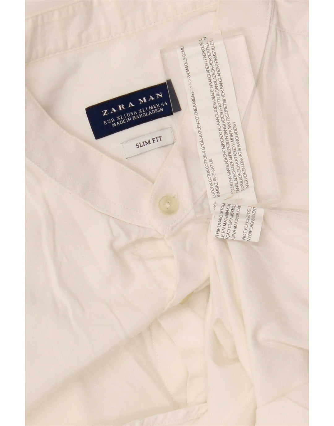 Zara Mens Slim Fit Shirt XL White Cotton