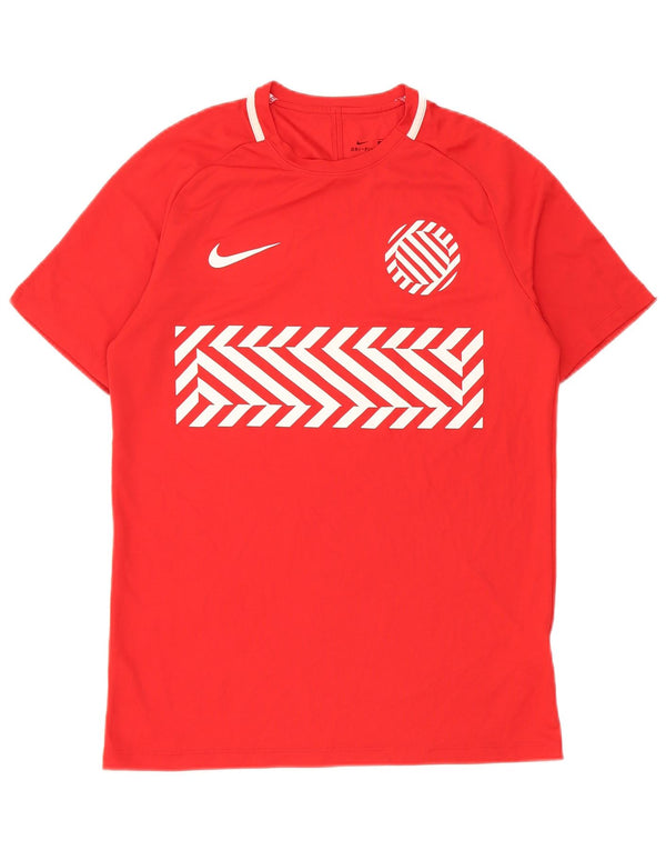 Nike Mens Dri Fit Graphic T-Shirt Top Medium Red Geometric Polyester