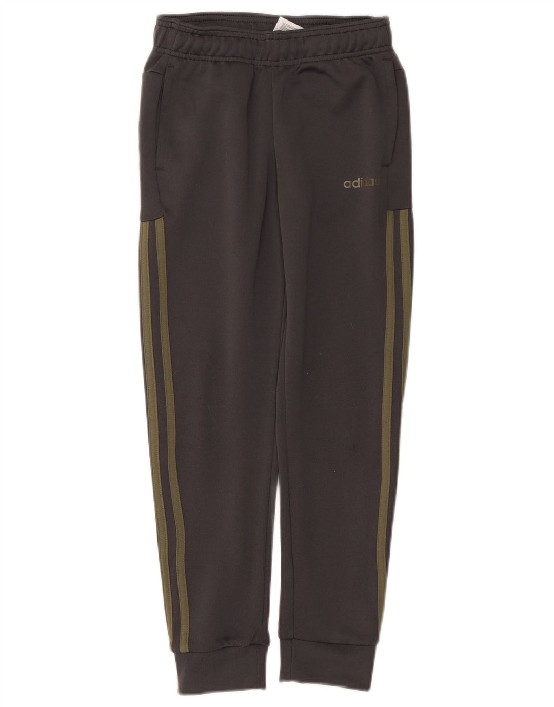 ADIDAS Boys Tracksuit Trousers Joggers 9-10 Years  Grey Cotton