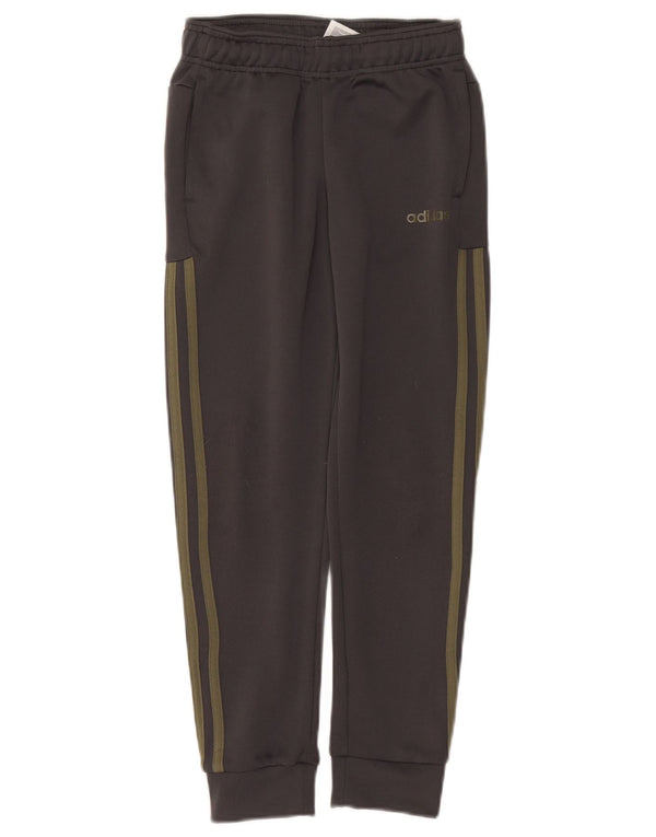 ADIDAS Boys Tracksuit Trousers Joggers 9-10 Years  Grey Cotton