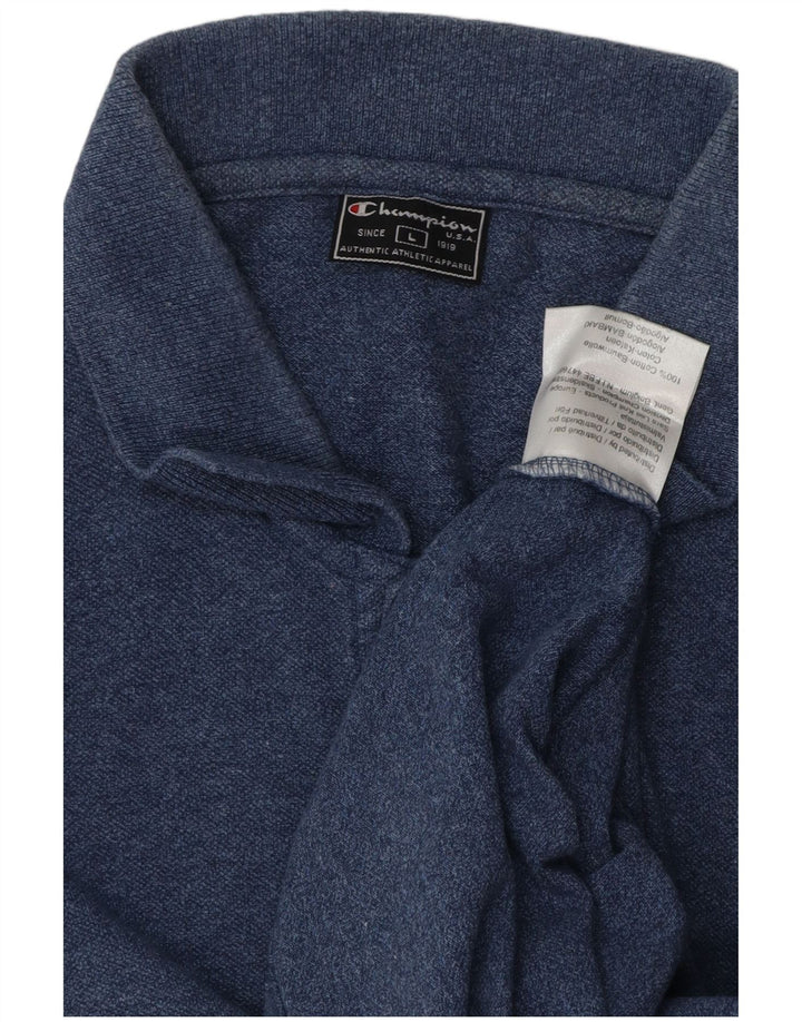 Champion Mens Polo Shirt Large Navy Blue Cotton