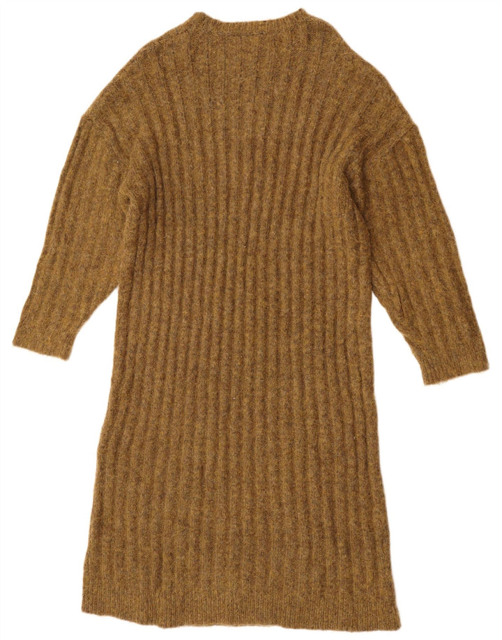 ZARA Womens Oversized Jumper Dress UK 14 Medium Khaki Nylon