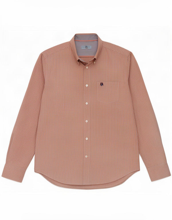 Harmont & Blaine Mens Shirt XL Orange Gingham Cotton