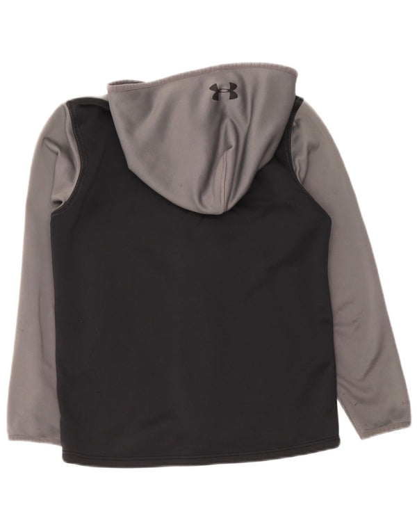 UNDER ARMOUR Boys Cold Gear Zip Hoodie Sweater 11-12 Years Large Grey
