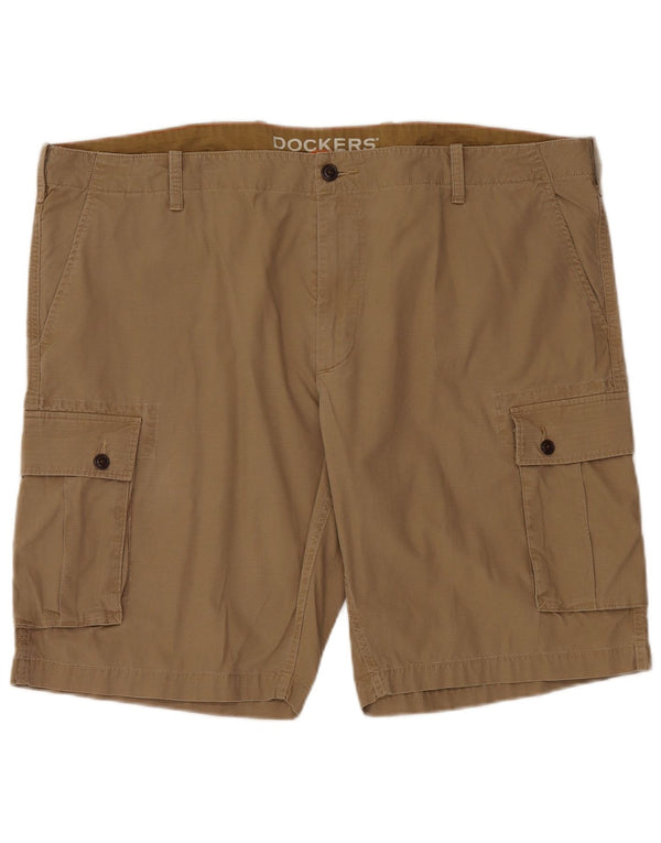 DOCKERS Mens Cargo Shorts W42 2XL Beige Cotton