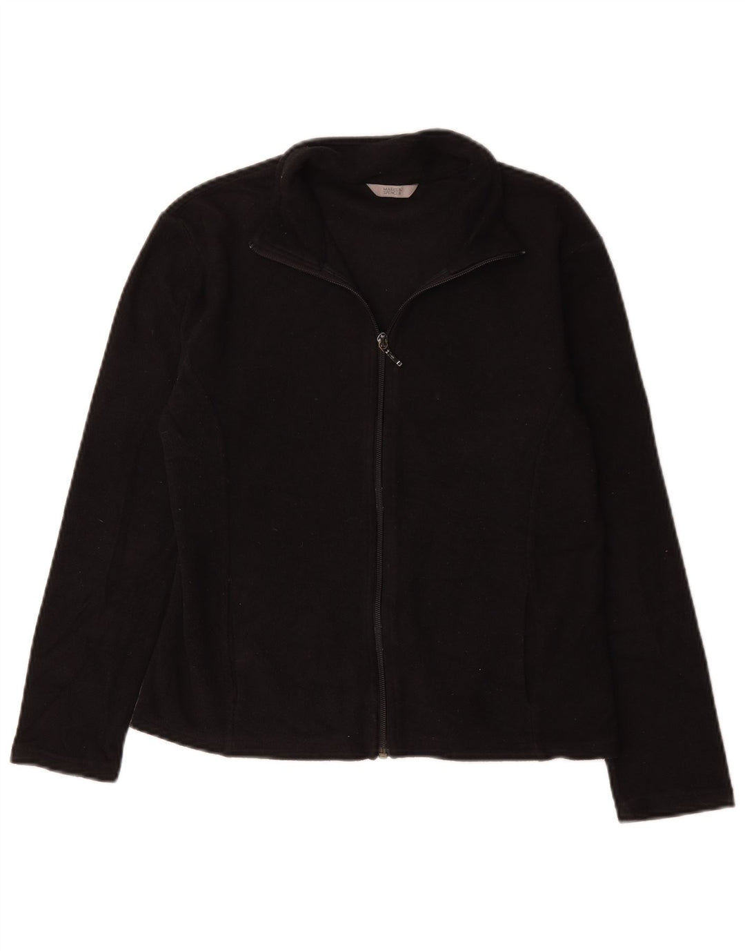 Marks & Spencer Womens Fleece Jacket UK 12 Medium Black Polyester