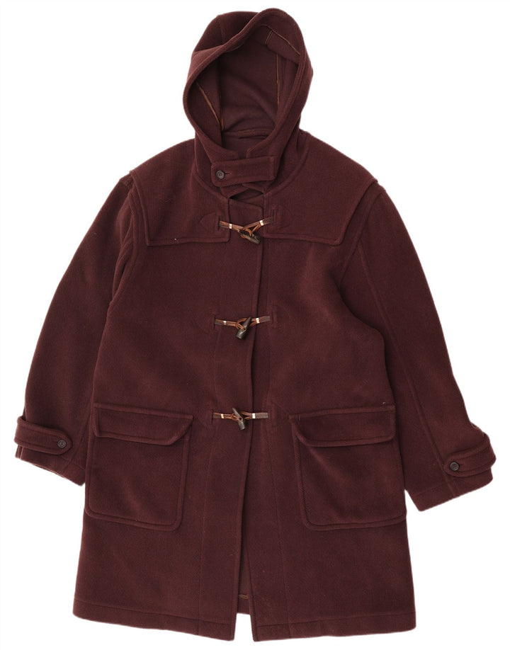 Corneliani Womens Hooded Oversized Duffle Coat IT 43 Large Brown