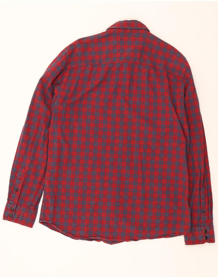 JACK & JONES Mens Flannel Shirt Large Red Check Cotton Vintage Jack & Jones and Second-Hand Jack & Jones from Messina Hembry 