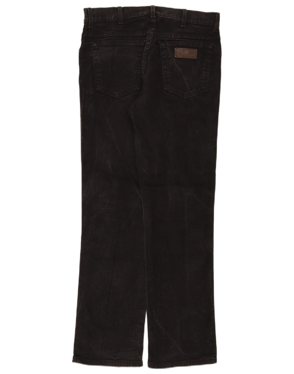 Wrangler Mens Texas Stretch Straight Jeans W33 L32 Black Cotton
