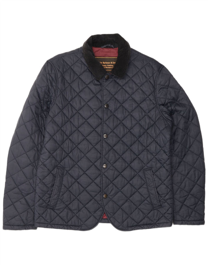 BARBOUR Mens Heritage Quilted Jacket UK 42 XL Navy Blue