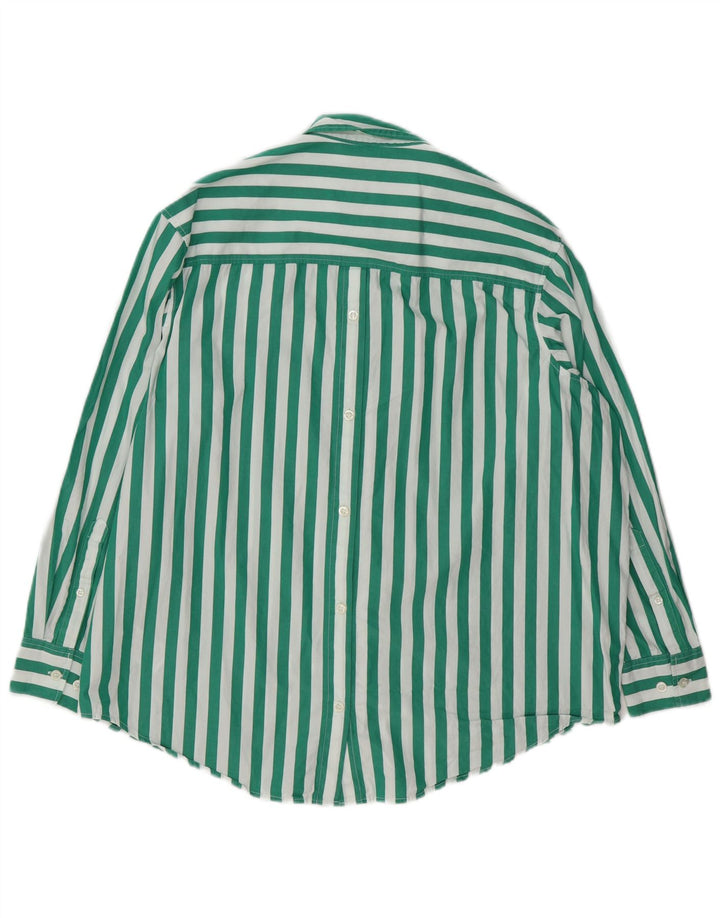 Gap Womens Big Shirt UK 10 Small Green Striped Cotton