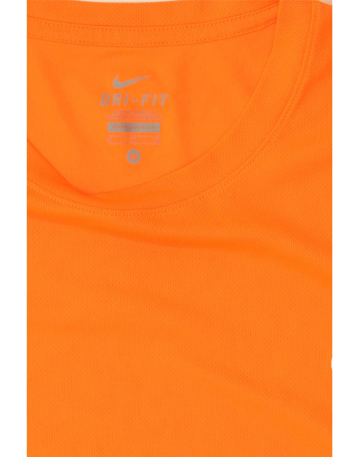 NIKE Mens Dri Fit Graphic T-Shirt Top Medium Orange Polyester Vintage Nike and Second-Hand Nike from Messina Hembry 