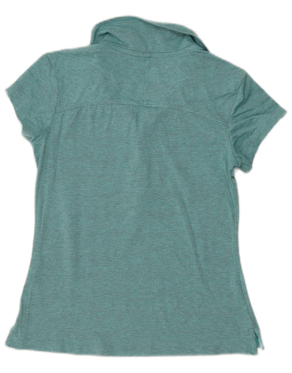 Columbia Womens Omni-Wick Polo Shirt UK 10 Small Turquoise Flecked