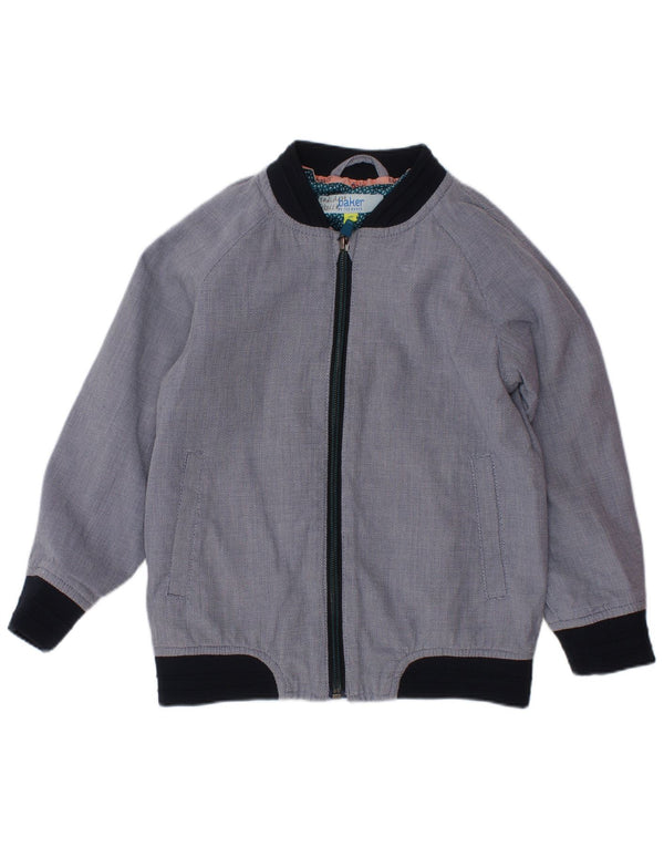 TED BAKER Boys Bomber Jacket 4-5 Years Navy Blue Colourblock Cotton