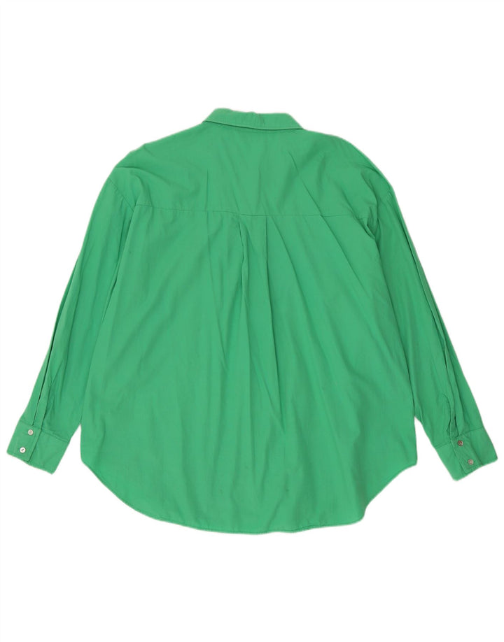 ZARA Womens Oversized Shirt UK 16 Large Green Cotton