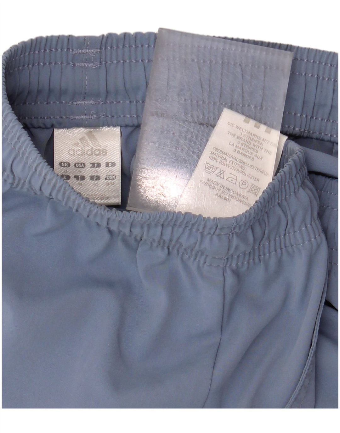 Adidas Womens Sport Shorts UK 12 Medium Blue Polyester