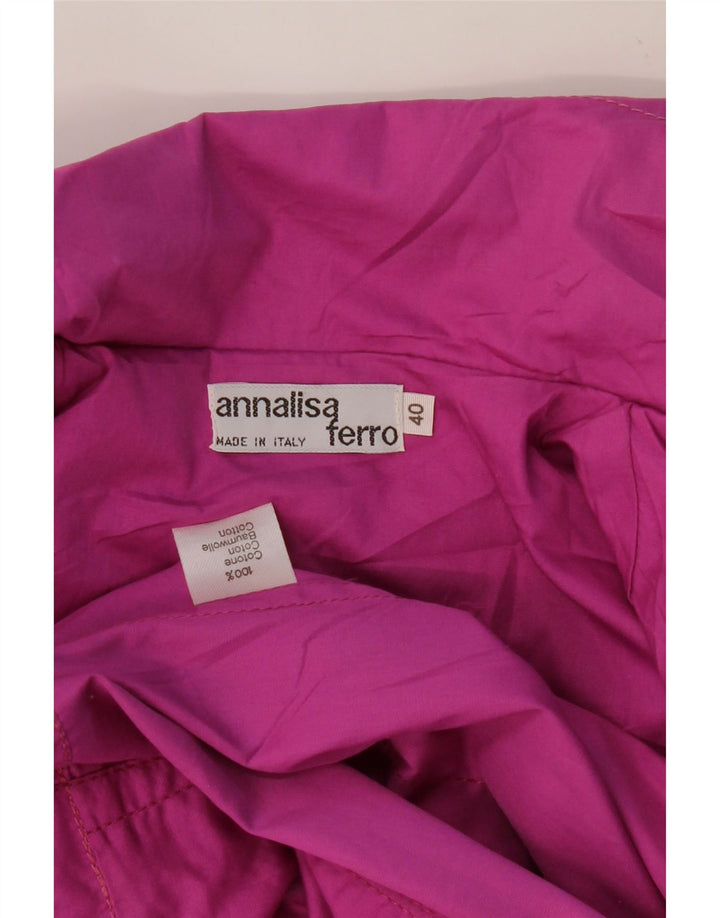 ANNALISA FERRO Womens Oversized Overcoat IT 40 Small Pink Cotton Vintage Annalisa Ferro and Second-Hand Annalisa Ferro from Messina Hembry 